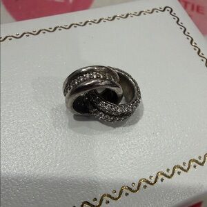Twisted Knot Crystal Pendant Necklace in Silver